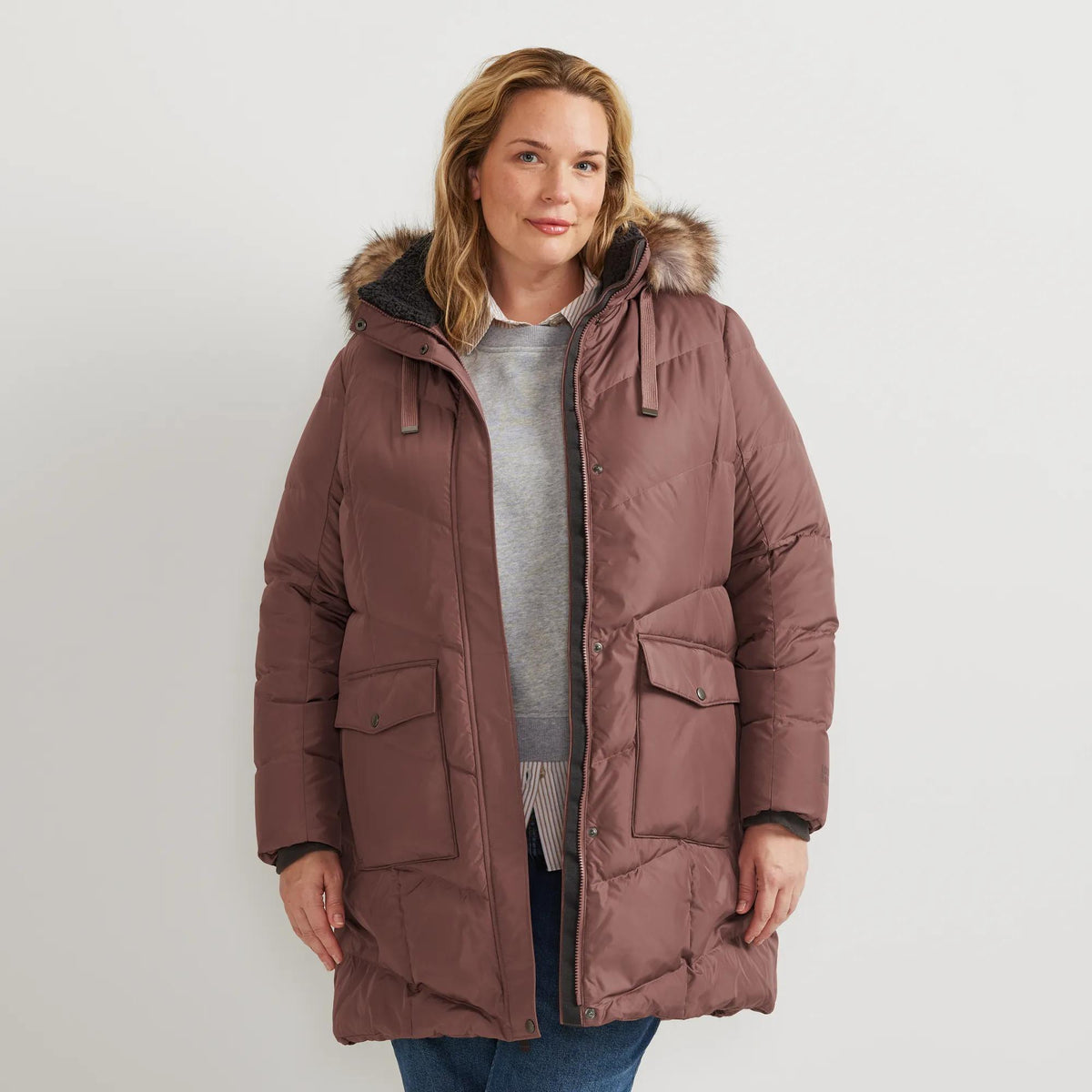 Women's Lodge Cascadian Down Hooded Parka-Plum-Plus-6