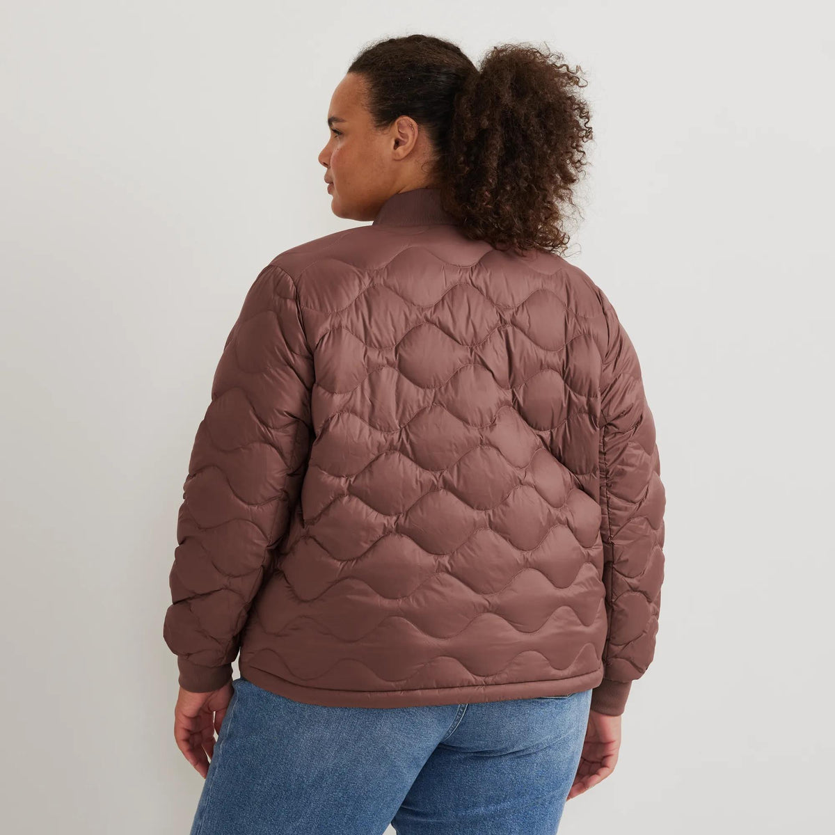 Women's Shaw Down Bomber Jacket-Plum-Plus-15