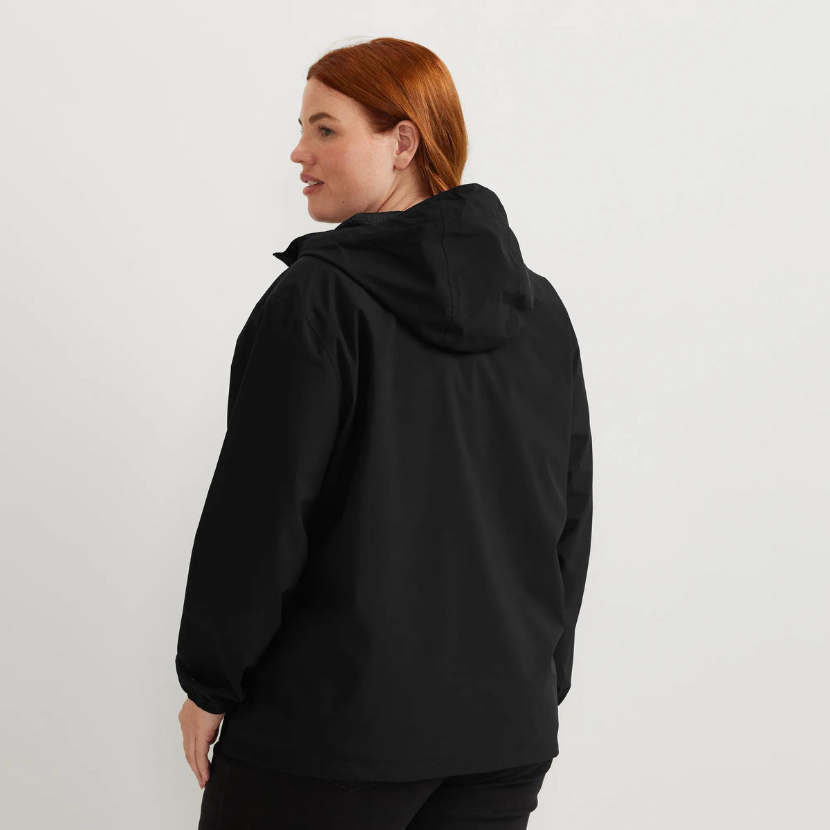 Women's Rainy Pass Water-Repellent Hooded Jacket-Black-Plus-18