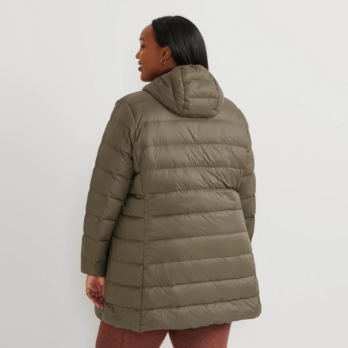 Women's CirrusLite Down Hooded Parka-Dk Fatigue-Plus-6