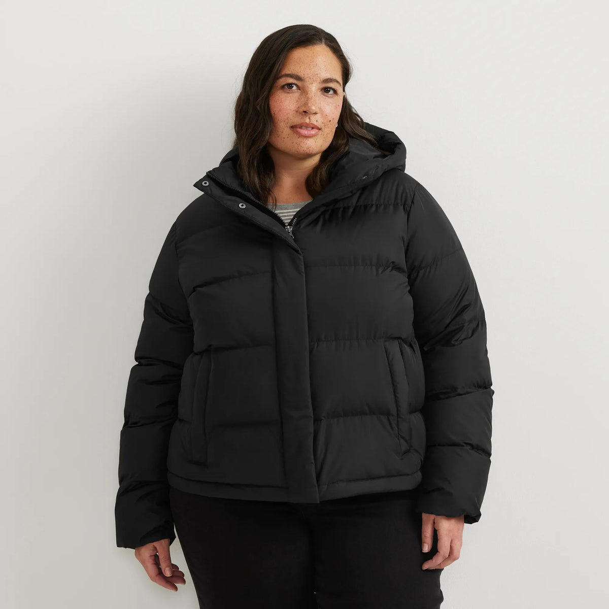 Women's Ketchum Down Hoodie-Black-Plus-1