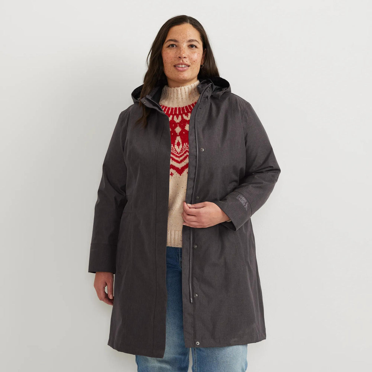 Women's Girl On The Go® Waterproof Hooded Trench Coat-Aubergine-Plus-13
