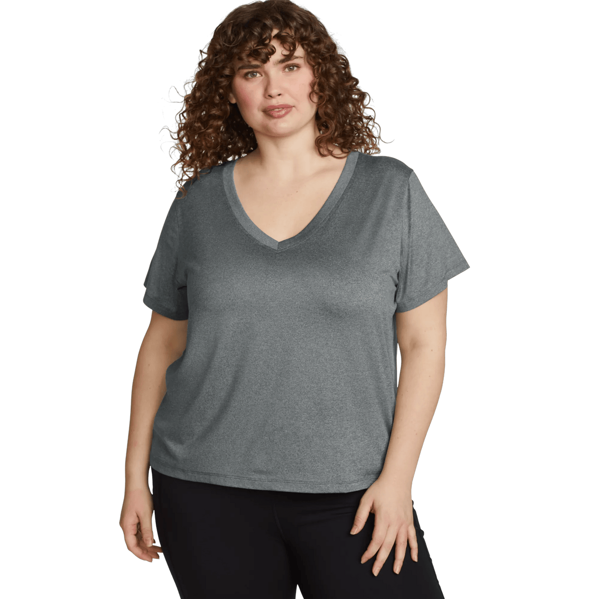 Women's Surreal Travel V-Neck T-Shirt-Slate-Plus-5