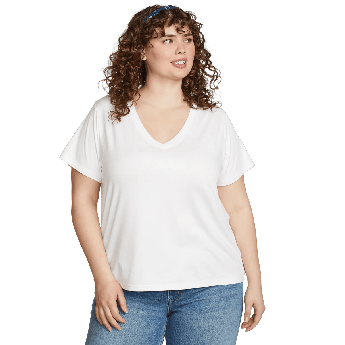 Women's Surreal Travel V-Neck T-Shirt-White-Plus-4