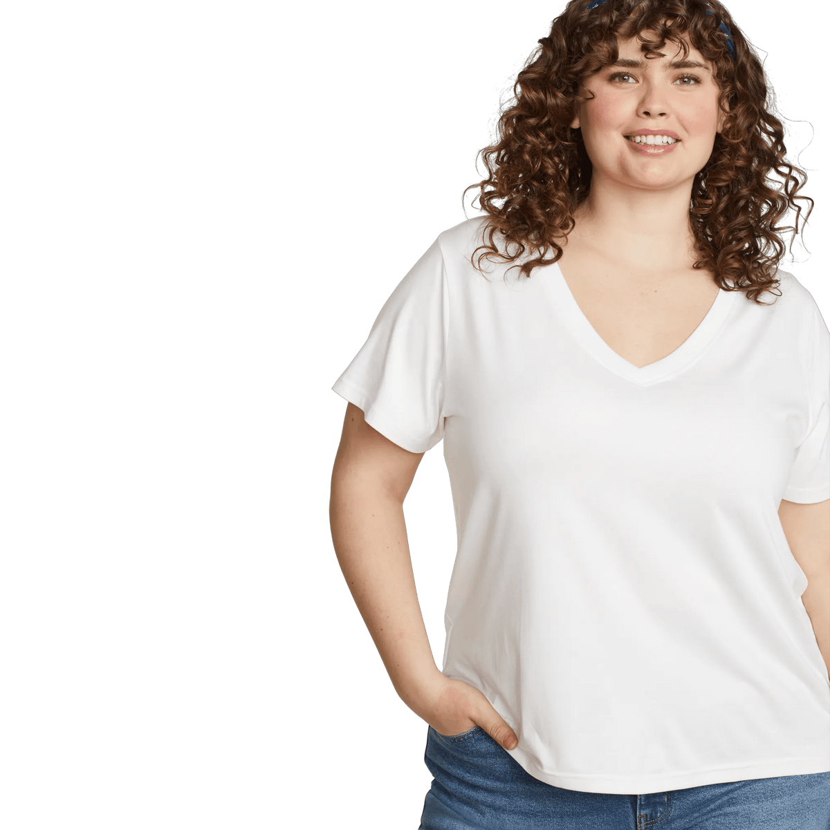 Women's Surreal Travel V-Neck T-Shirt-White-Plus-10