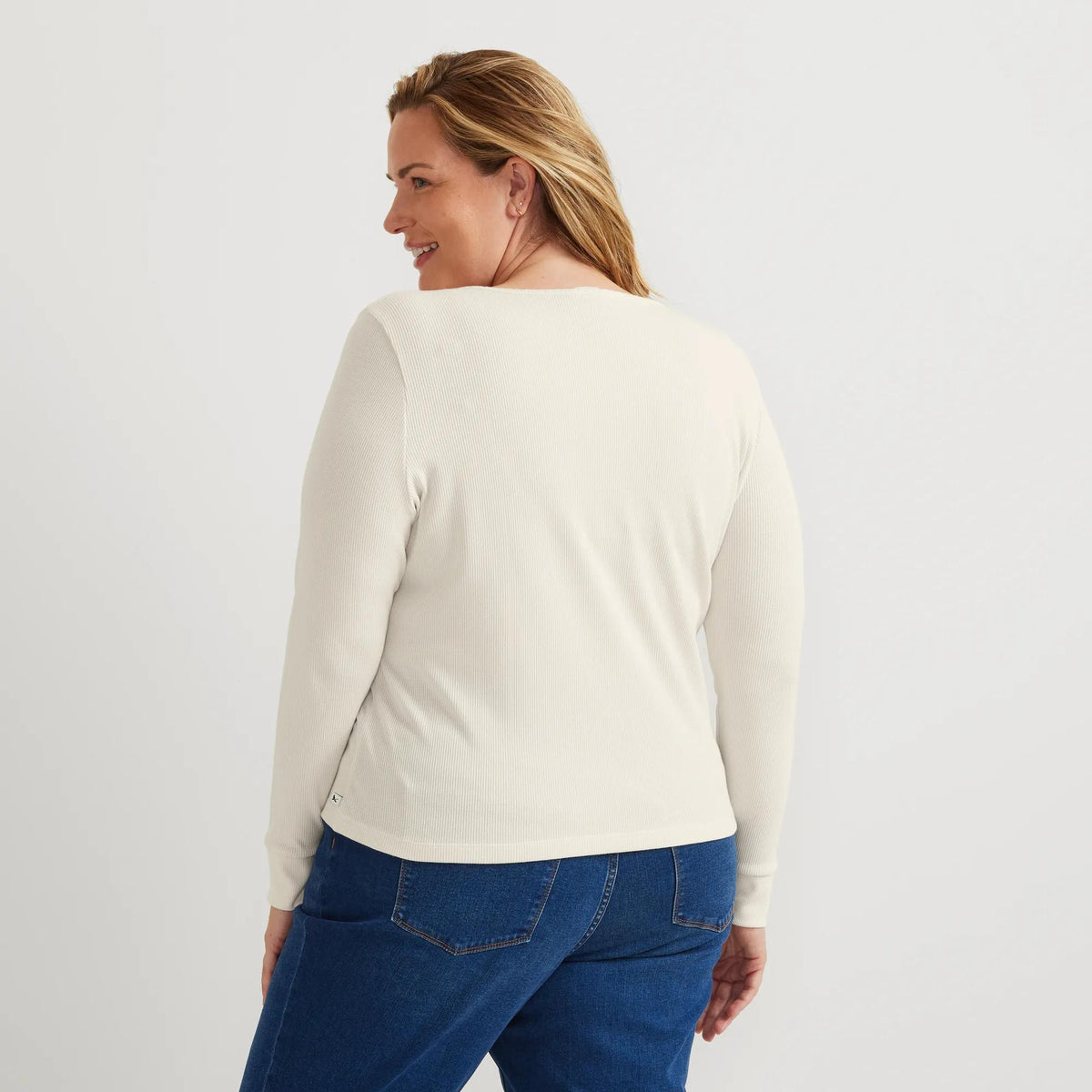 Women's Infinity Thermal Henley-Ivory-Plus-23