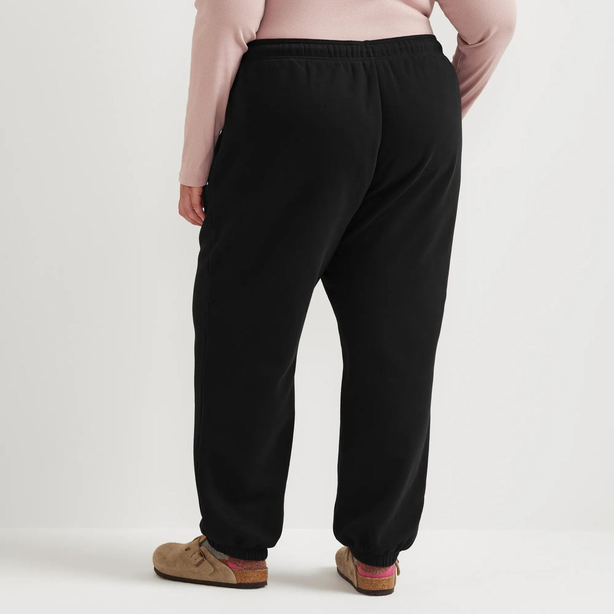 Women's Vintage Soft Relaxed Fit Jogger Sweatpants-Black-Plus-3