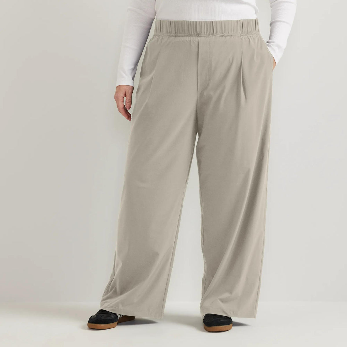 Women's Departure High-Rise Wide Leg Travel Pants-Pumice-Plus-9