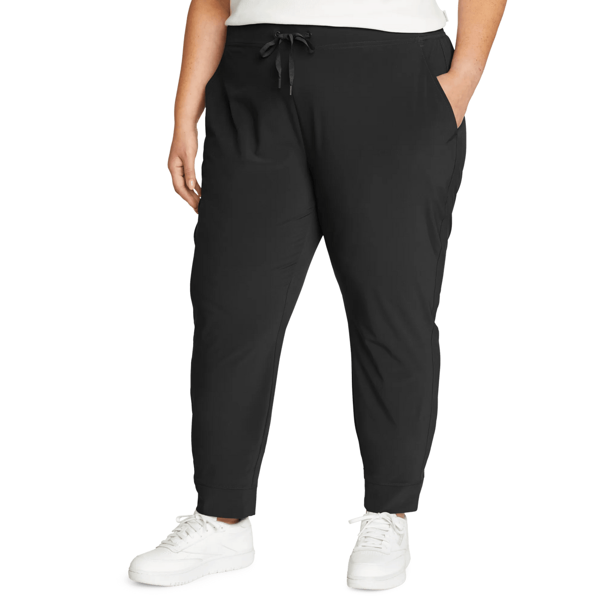 Women's Departure Stretch Mid-Rise Joggers-Black-Plus-4