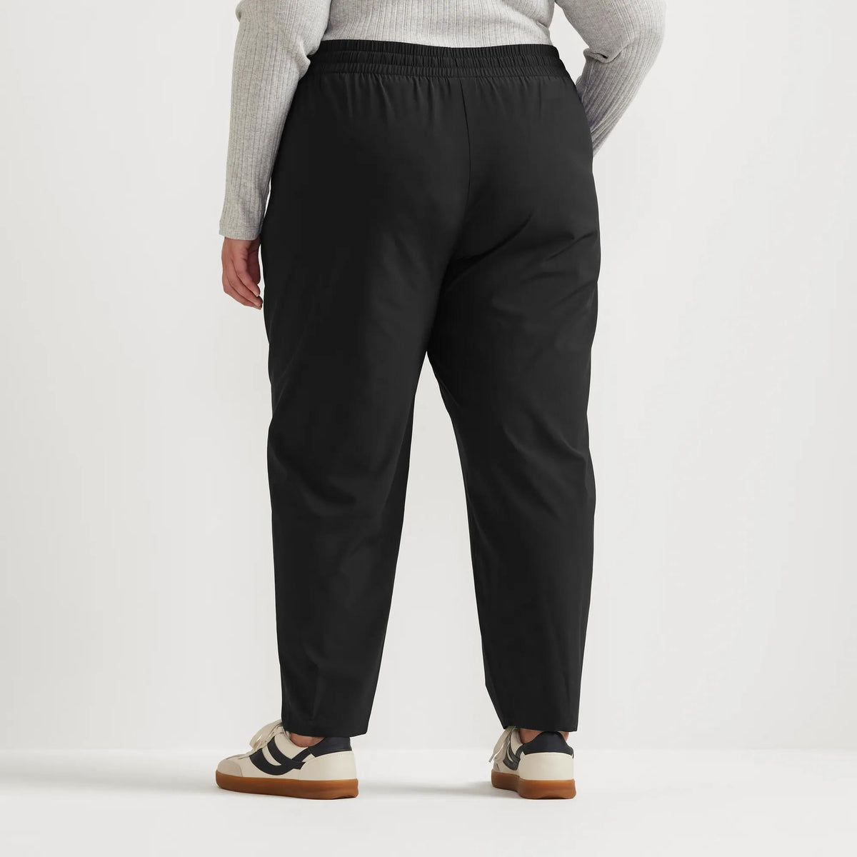 Women's Departure Stretch Tie-Front Ankle Pants-Black-Plus-11