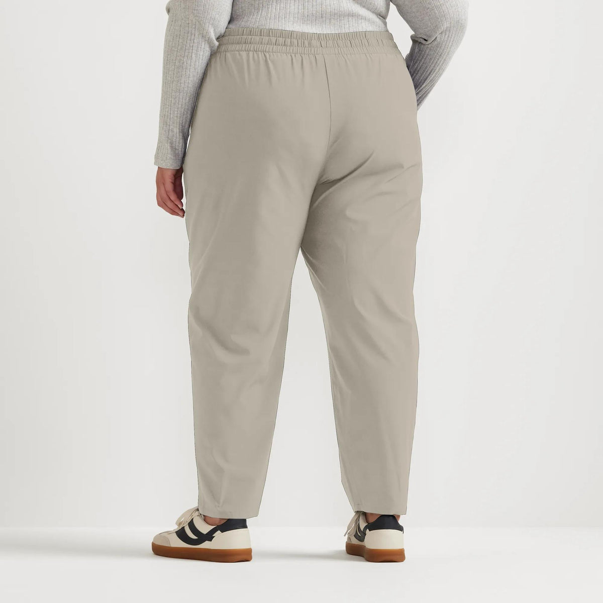 Women's Departure Stretch Tie-Front Ankle Pants-Pumice-Plus-10