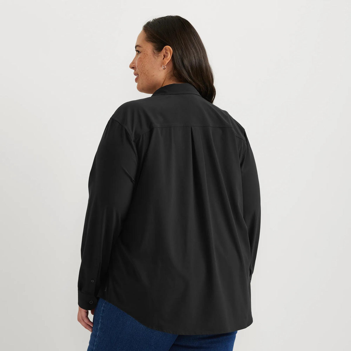 Women's Departure 3.0 LS Shirt-Black-Plus-19