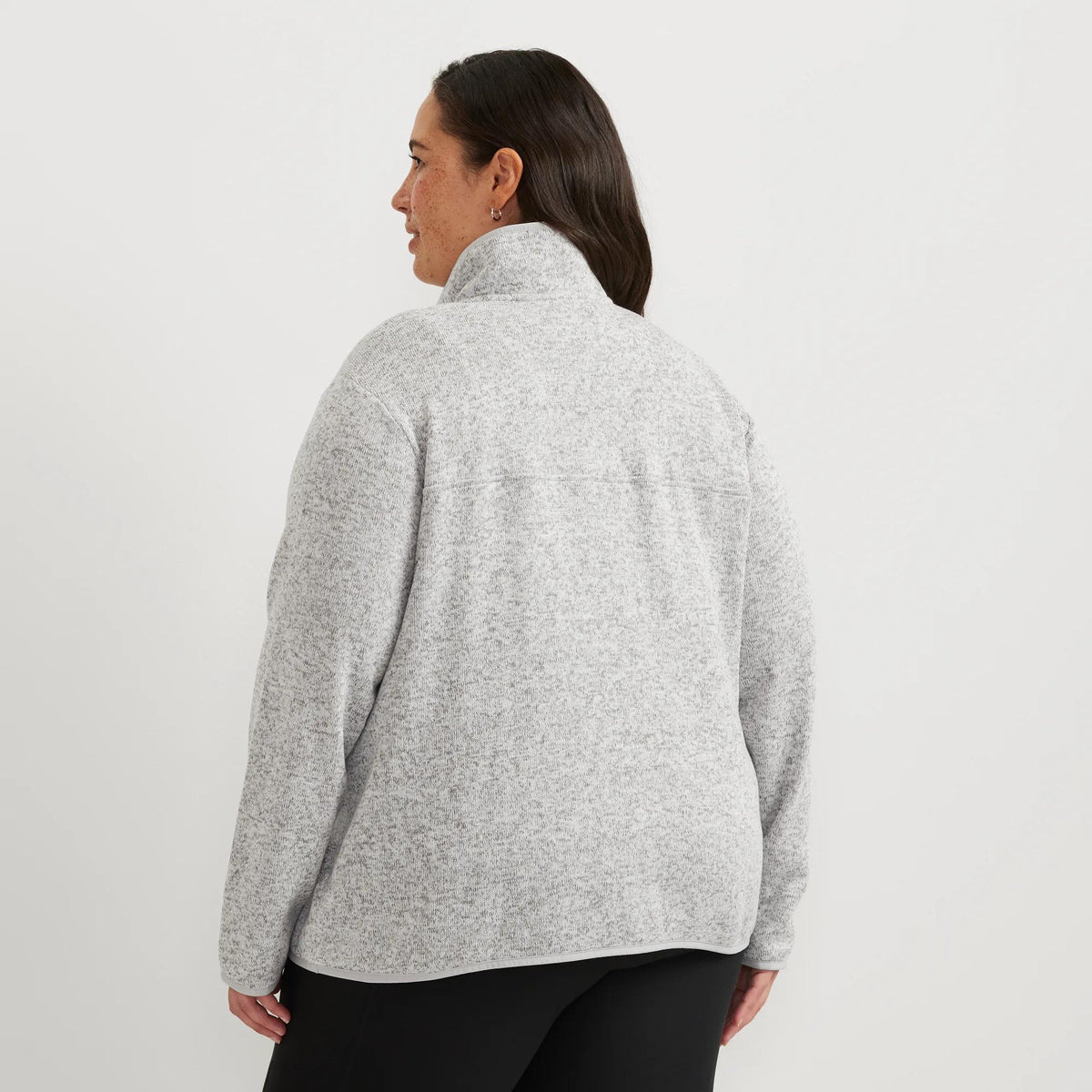 Women's Radiator Fleece 2.0 Snap Mock Pullover-Lt Gray-Plus-16