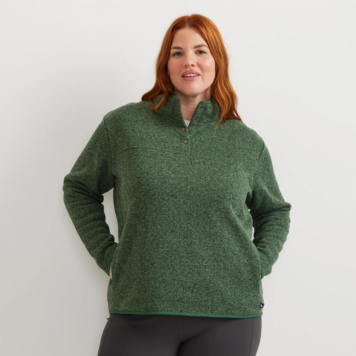 Women's Radiator Fleece 2.0 Snap Mock Pullover-Dk Hunter-Plus-13