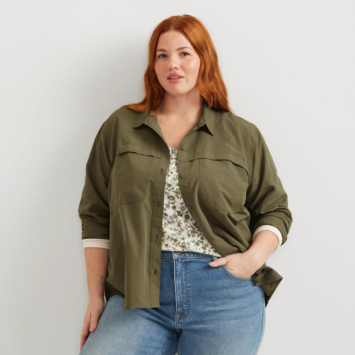 Women's Long-Sleeve Rainier Ripstop Shirt-Alder-Plus-1