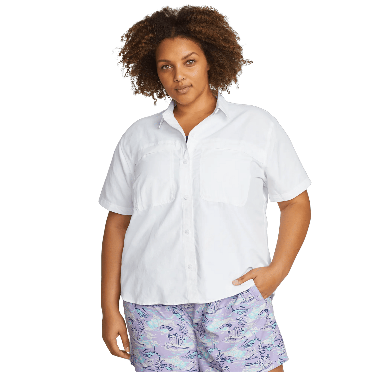 Women's Rainier Short-Sleeve Ripstop Shirt-White-Plus-12