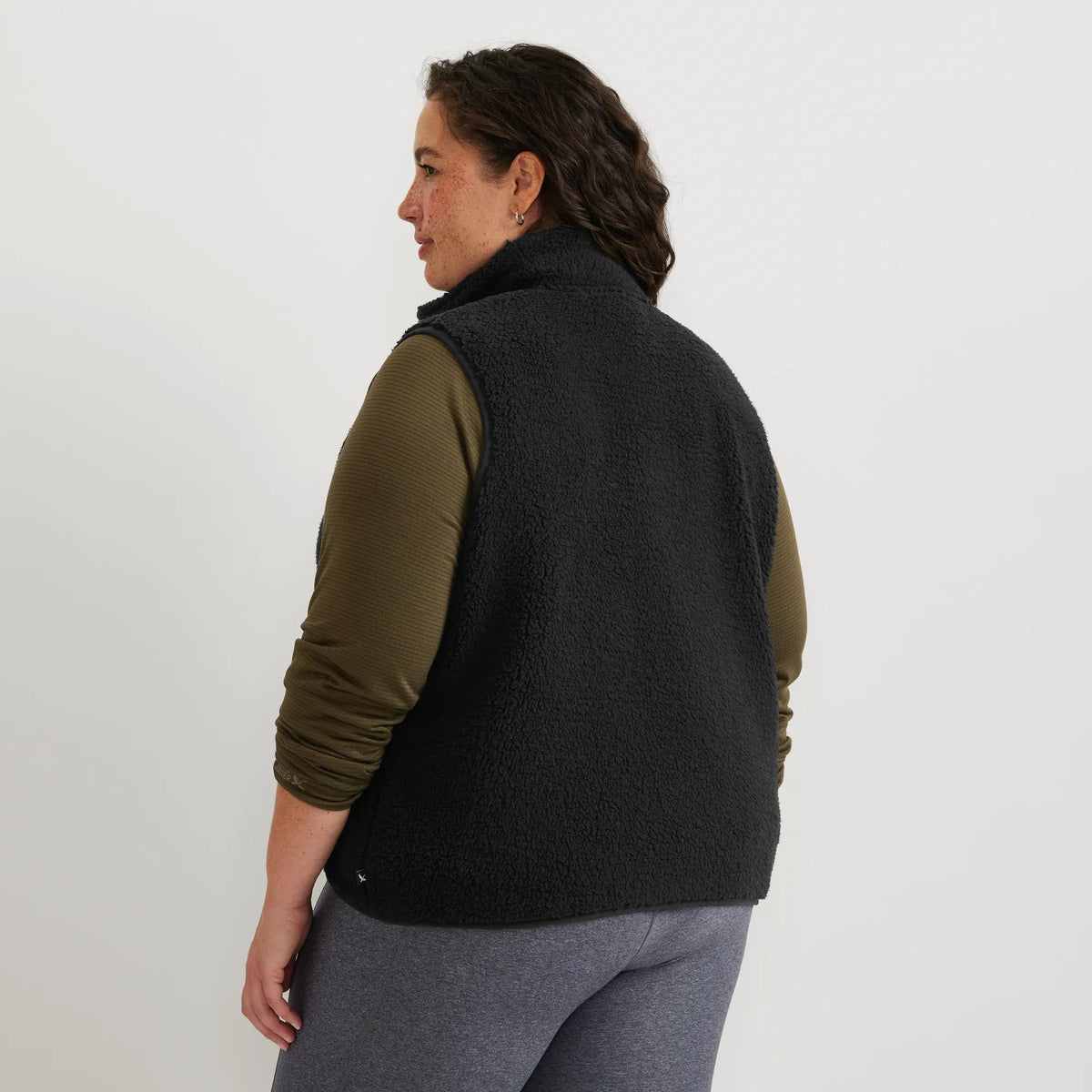 Women's Chill Out Fleece Vest-Black-Plus-3