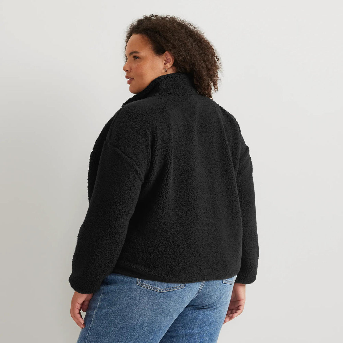 Women's Chill Out Fleece Full-Zip Jacket-Black-Plus-12