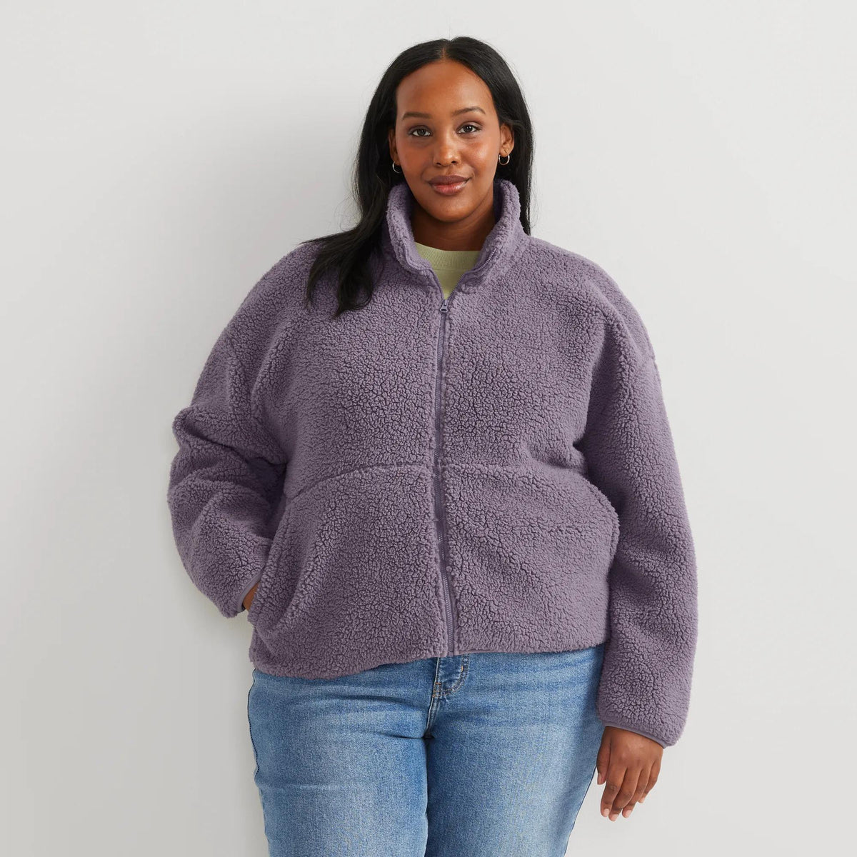 Women's Chill Out Fleece Full-Zip Jacket-Thistle-Plus-6