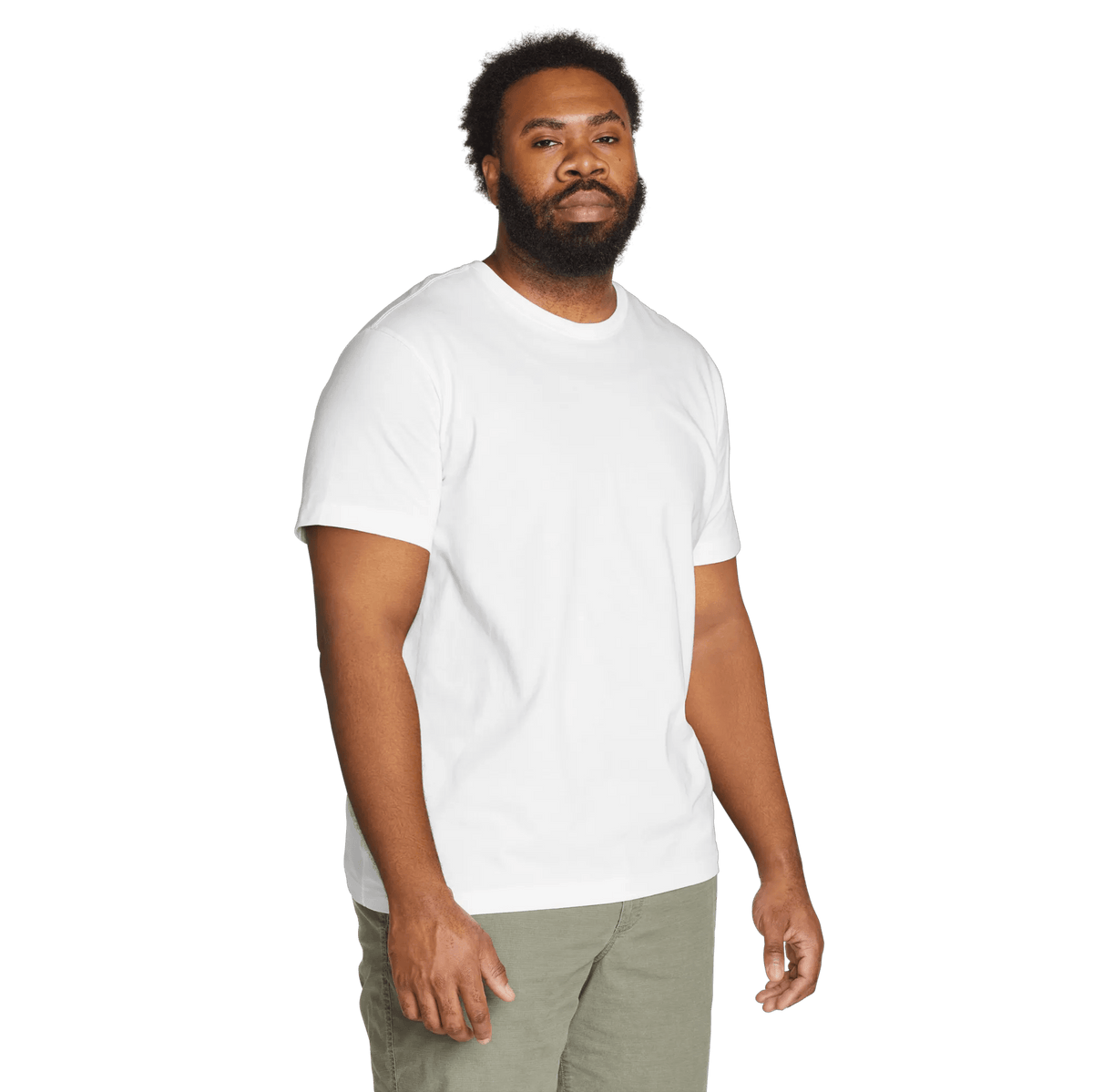 Men's Legend Wash 100% Cotton Short-Sleeve Classic T-Shirt-White-Plus-3