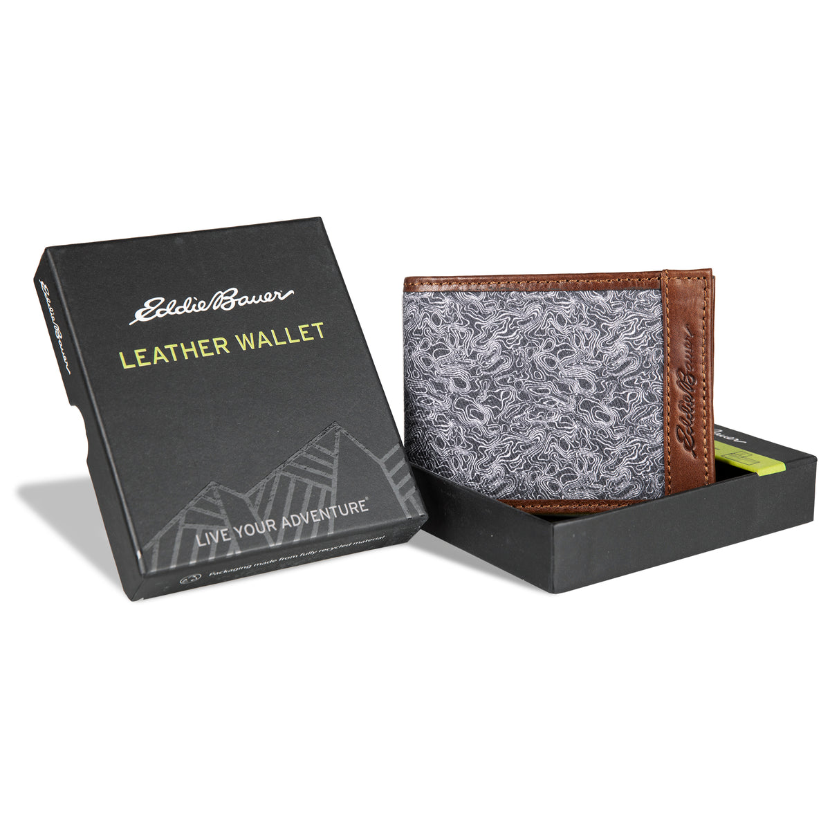 Pioneer Leather And Printed Cotton Canvas Passcase Wallet-Gray-9