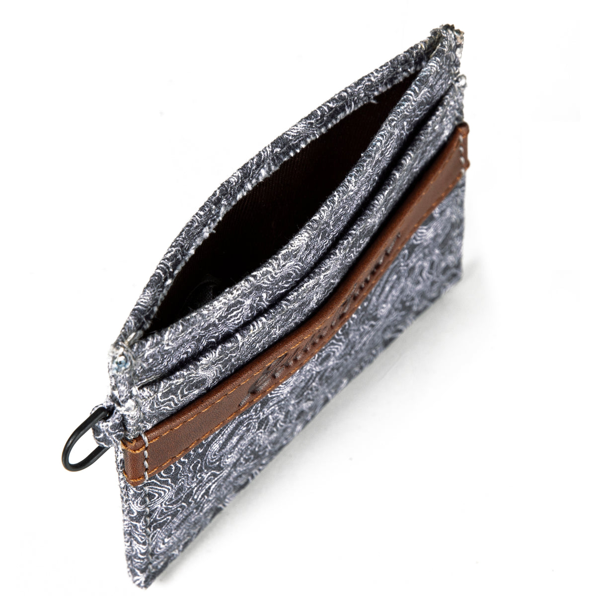 Pioneer Leather And Printed Cotton Canvas Card Case-Gray-4