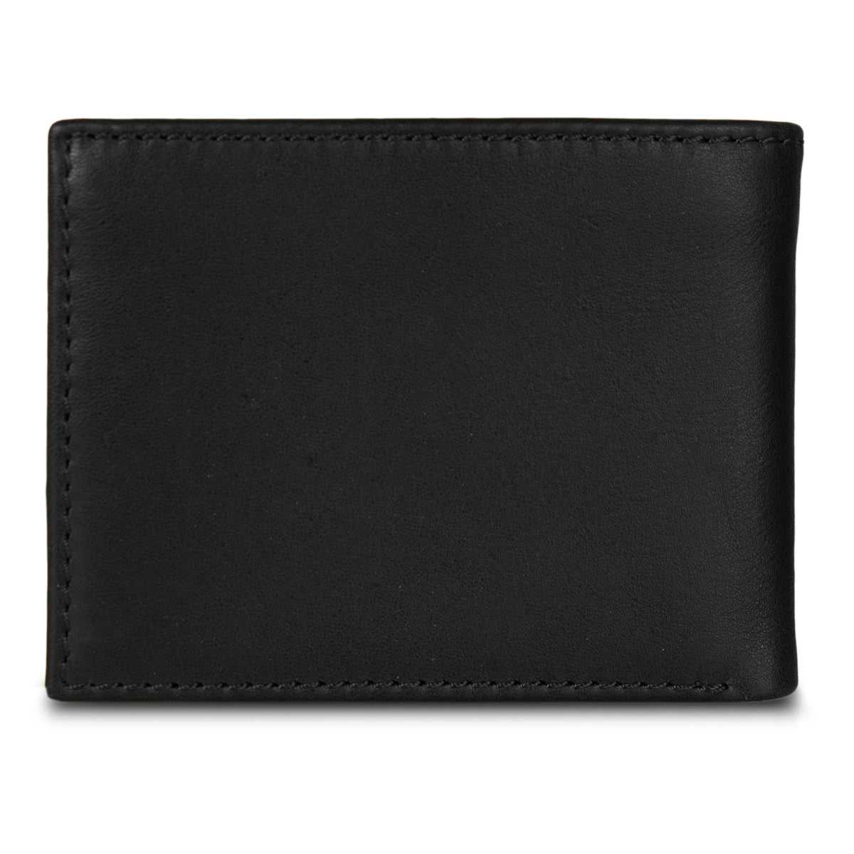 Eb Signature Logo Leather Flip Id Bifold Wallet-Black-4