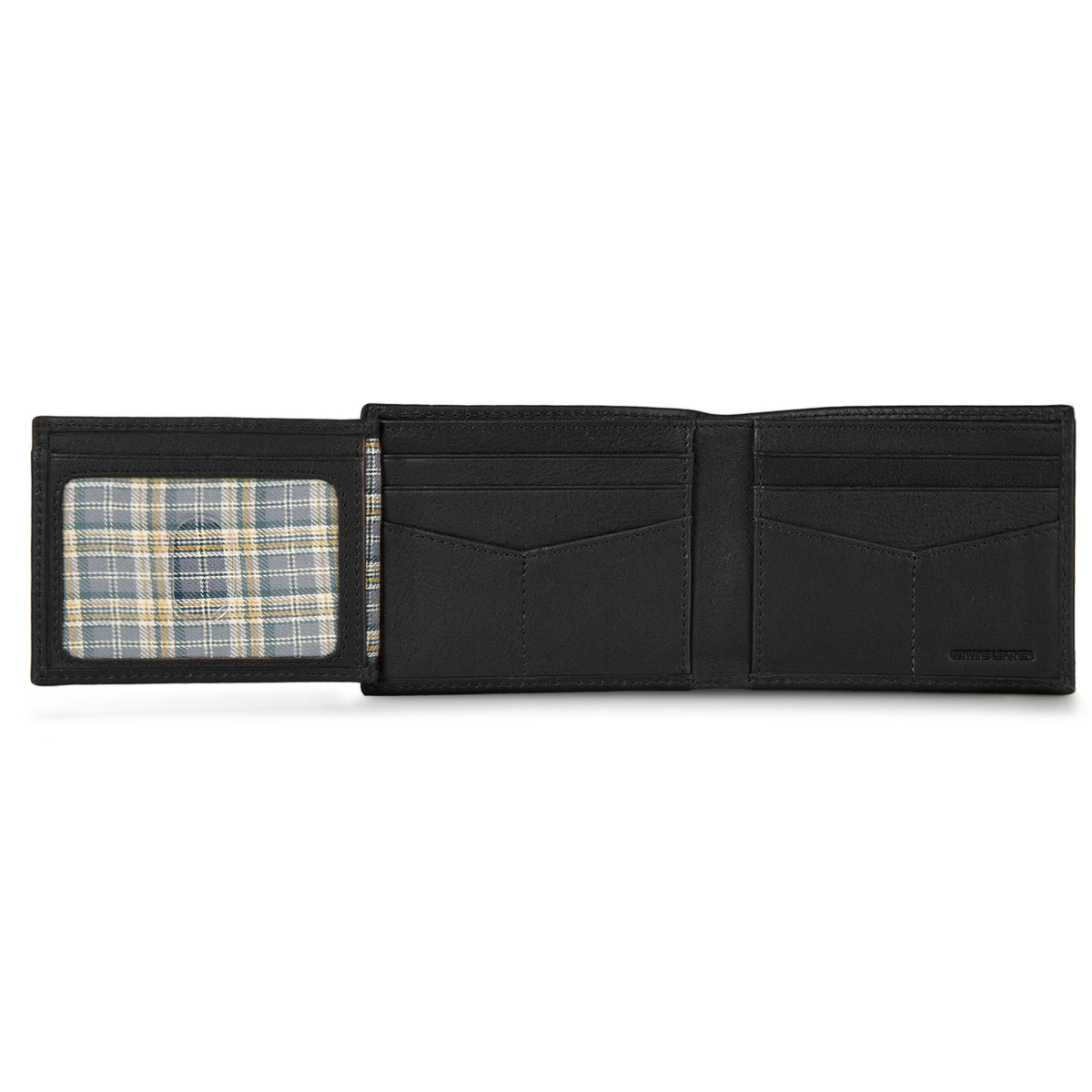 Eb Signature Logo Leather Flip Id Bifold Wallet-Black-13