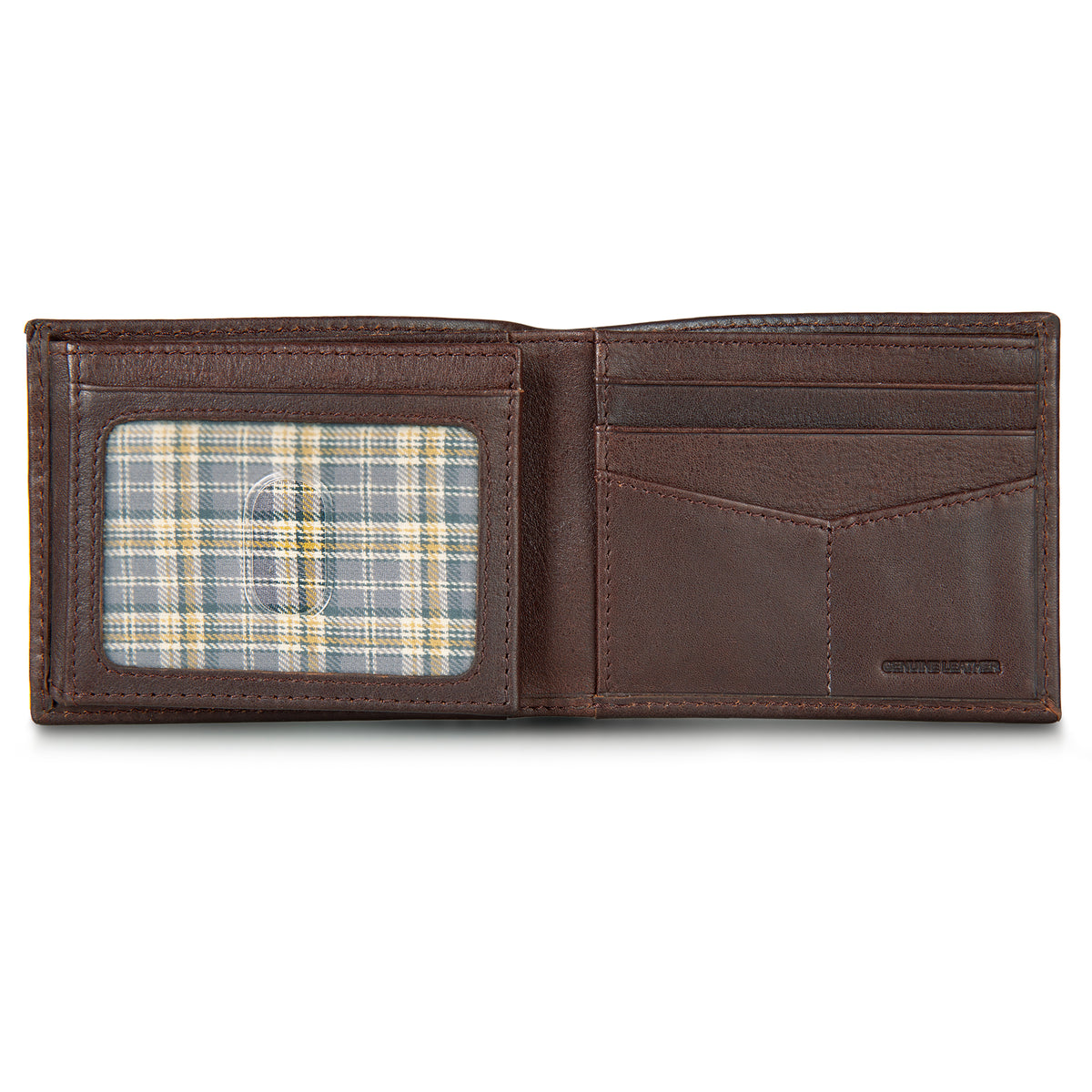 Eb Signature Logo Leather Flip Id Bifold Wallet-Black-11