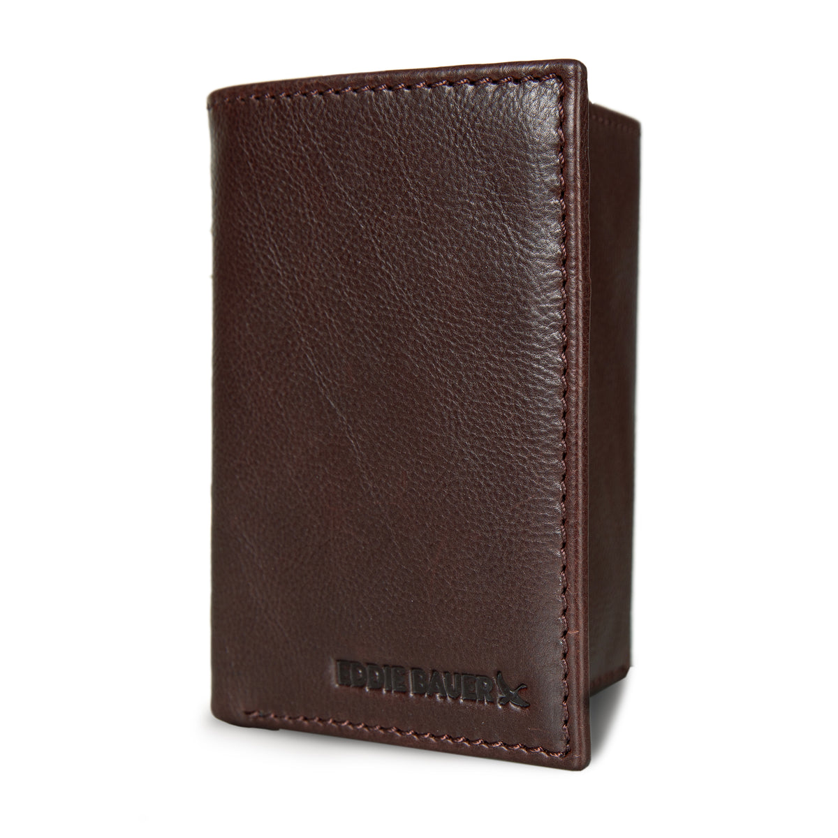 Eb Signature Logo Leather Trifold Wallet-Black-25