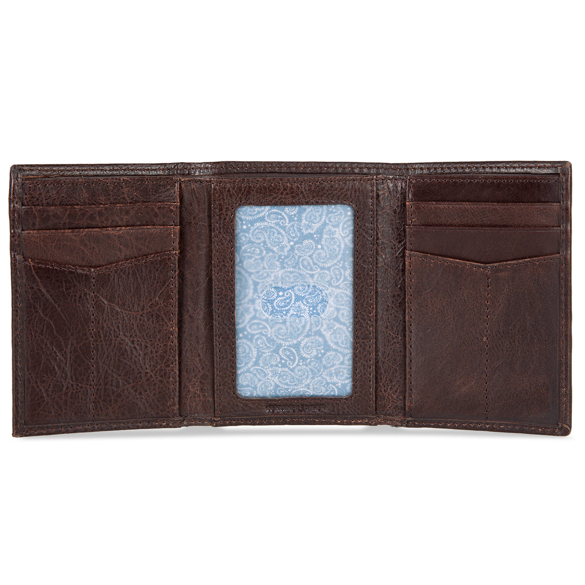 Eb Signature Logo Leather Trifold Wallet-Black-18