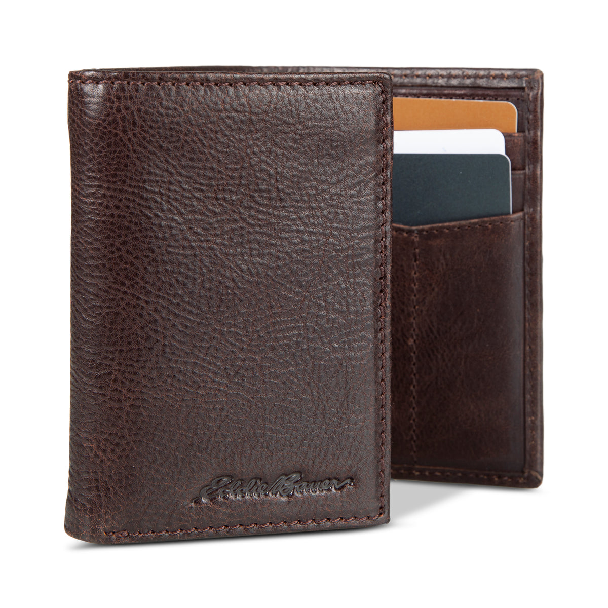 Eb Signature Logo Leather Trifold Wallet-Black-26