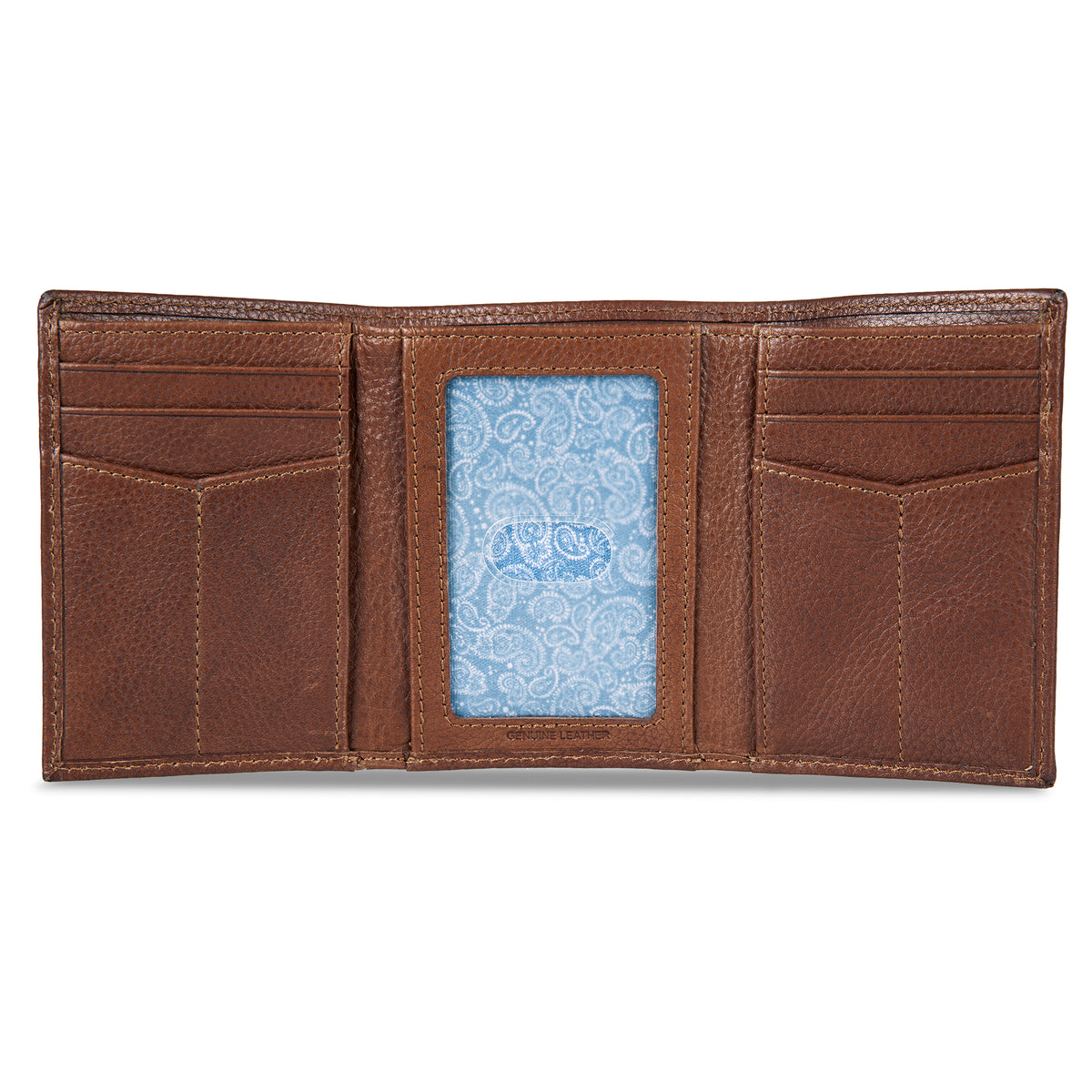 Eb Signature Logo Leather Trifold Wallet-Black-19