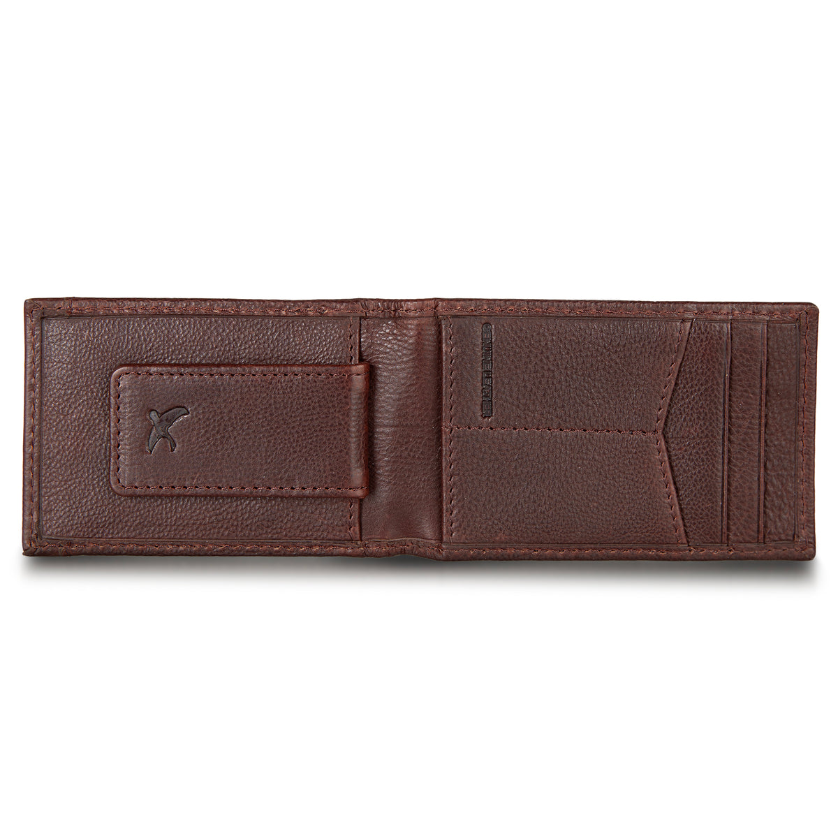 Eb Signature Logo Leather Bifold With Money Clip Wallet-Black-13