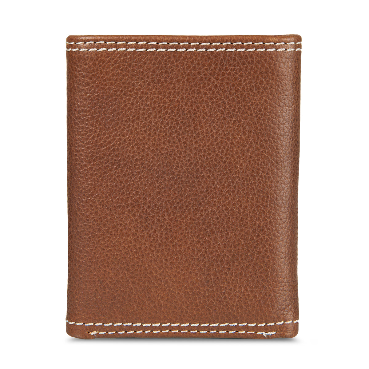 Eb Signature Top Stitch Leather Trifold Wallet-Tan-2