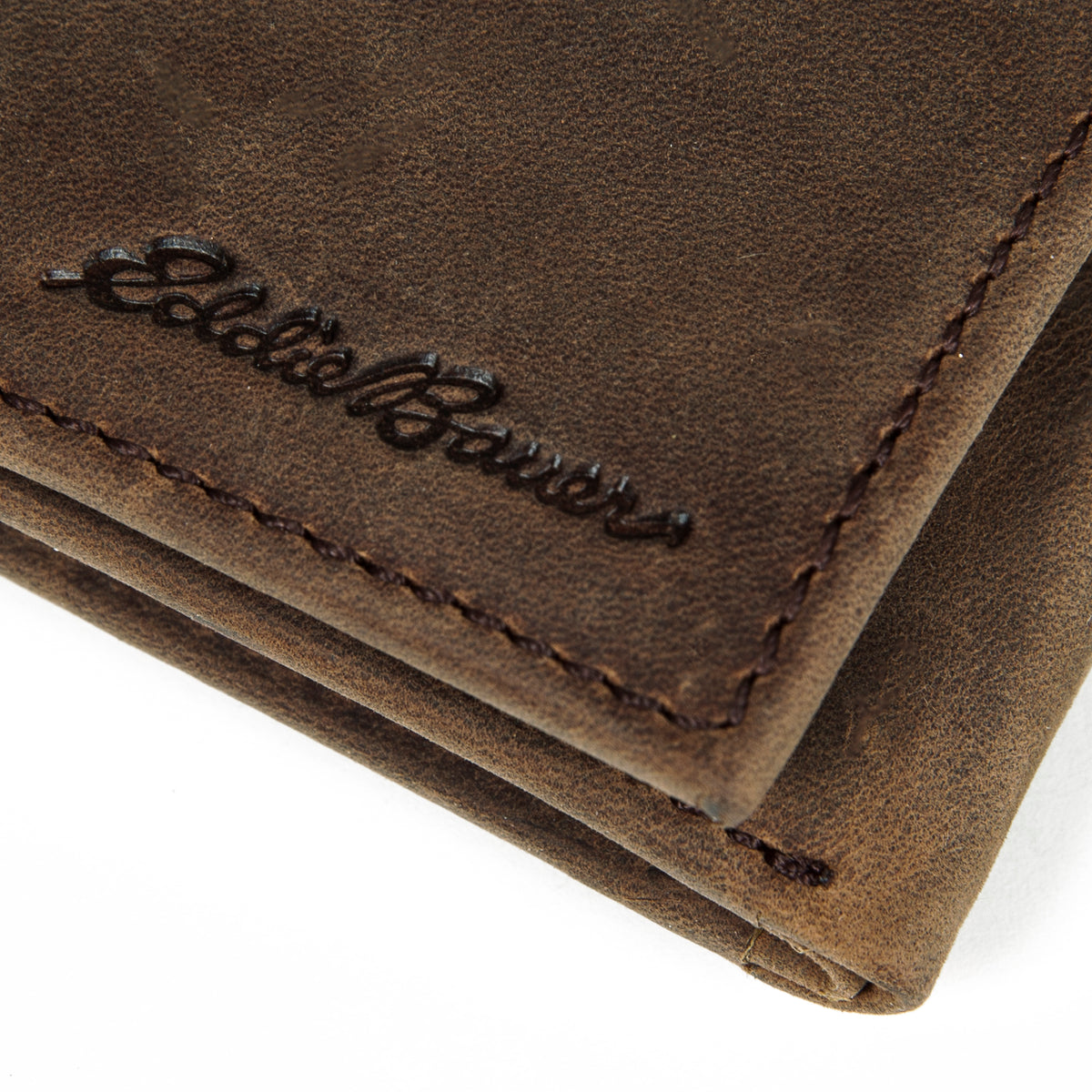 Leather Trifold Wallet With Embossed Sasquatch-Tan-3