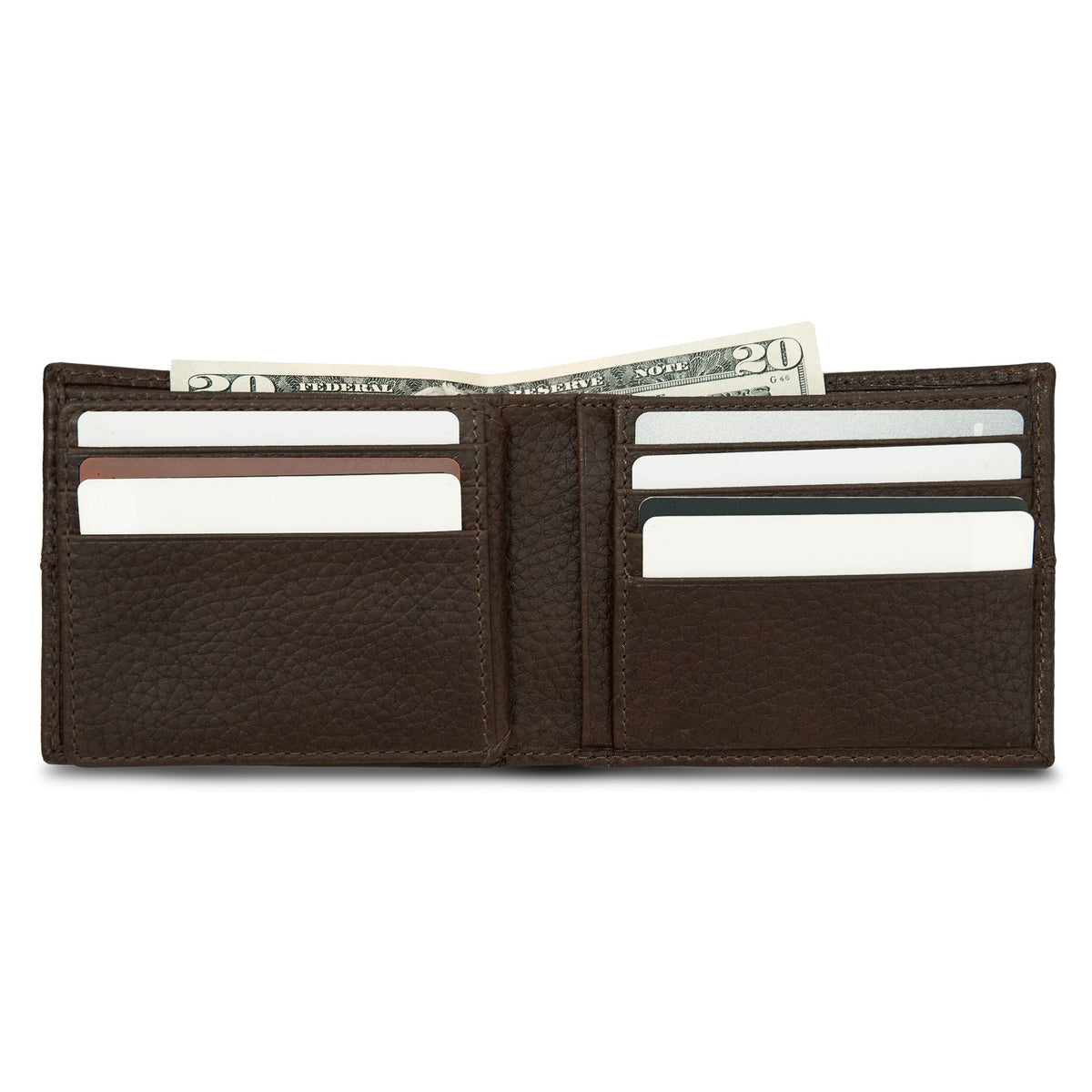 Extra Capacity Rugged Leather Bifold With Flip Id-Black-19
