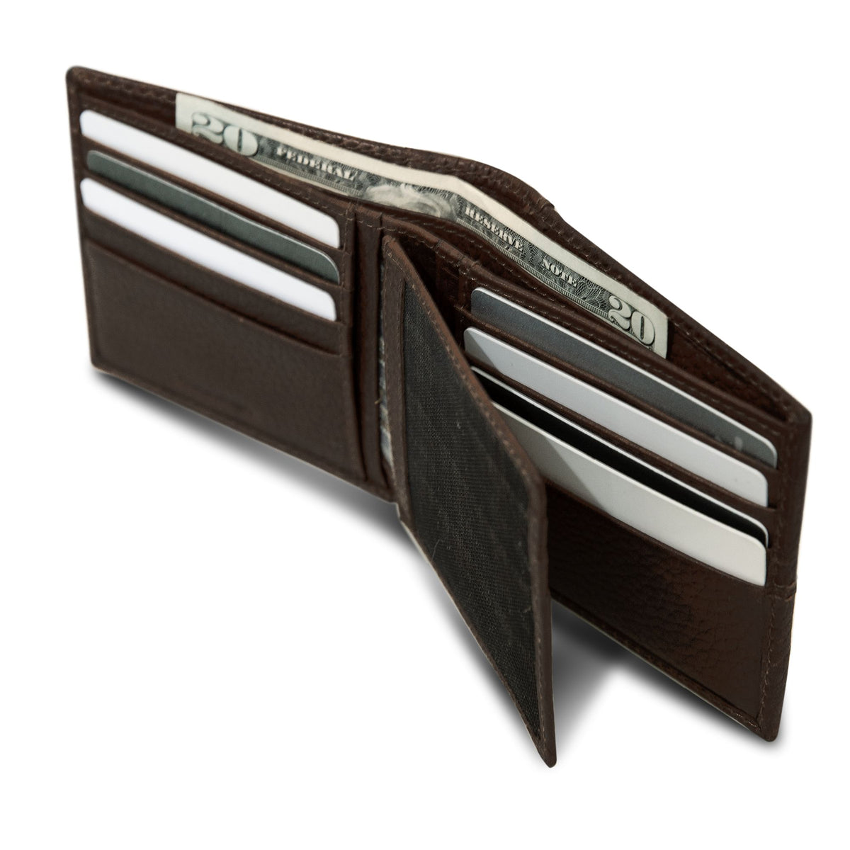 Extra Capacity Rugged Leather Bifold With Flip Id-Black-22