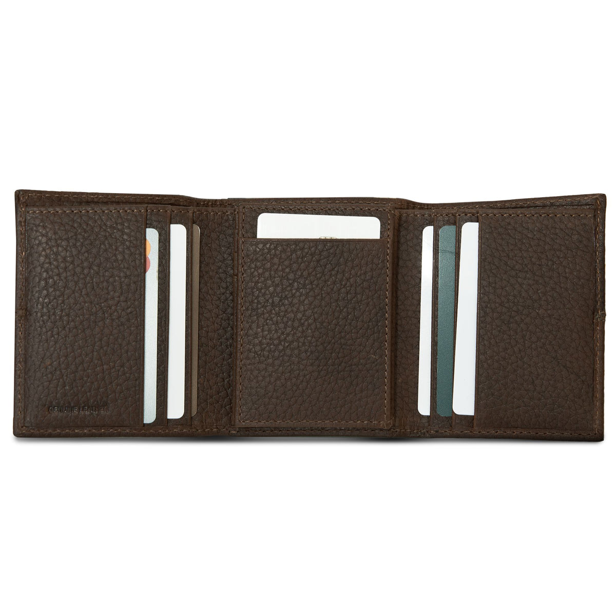 Extra Capacity Rugged Leather Trifold With Flip Id-Black-20