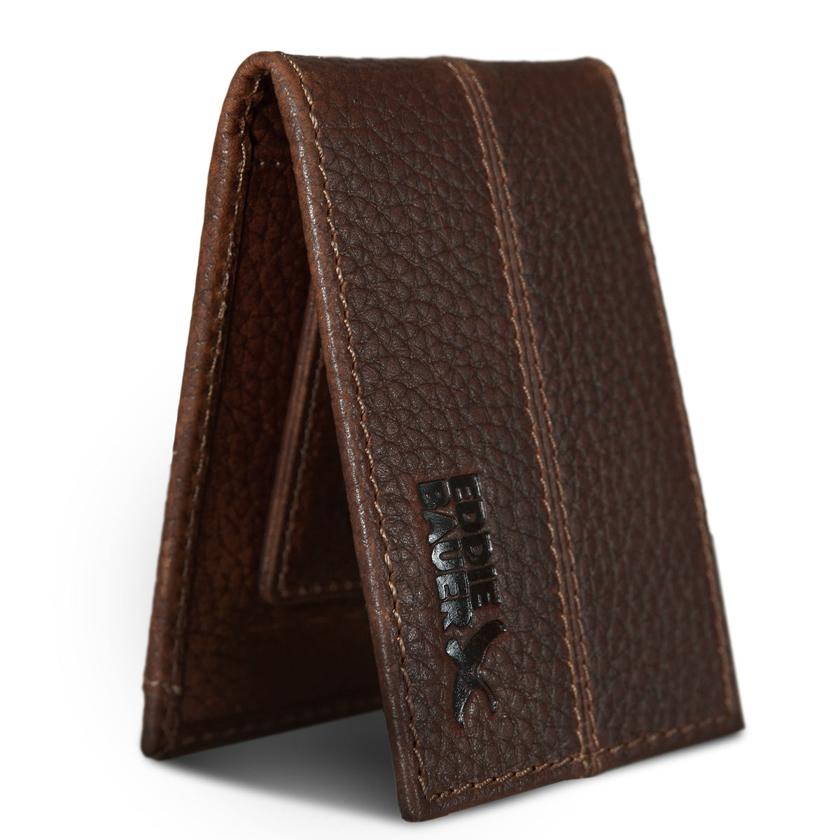 Rugged Leather Money Clip Bifold Wallet-Black-17