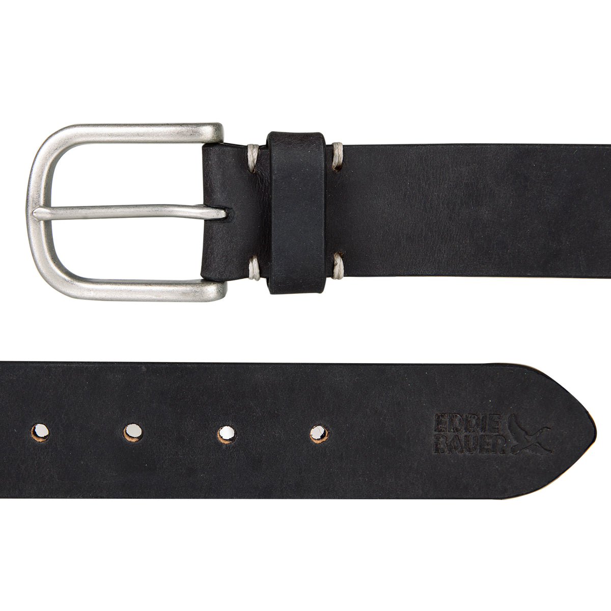 Hand Tacked Leather Jean Belt-Black-2