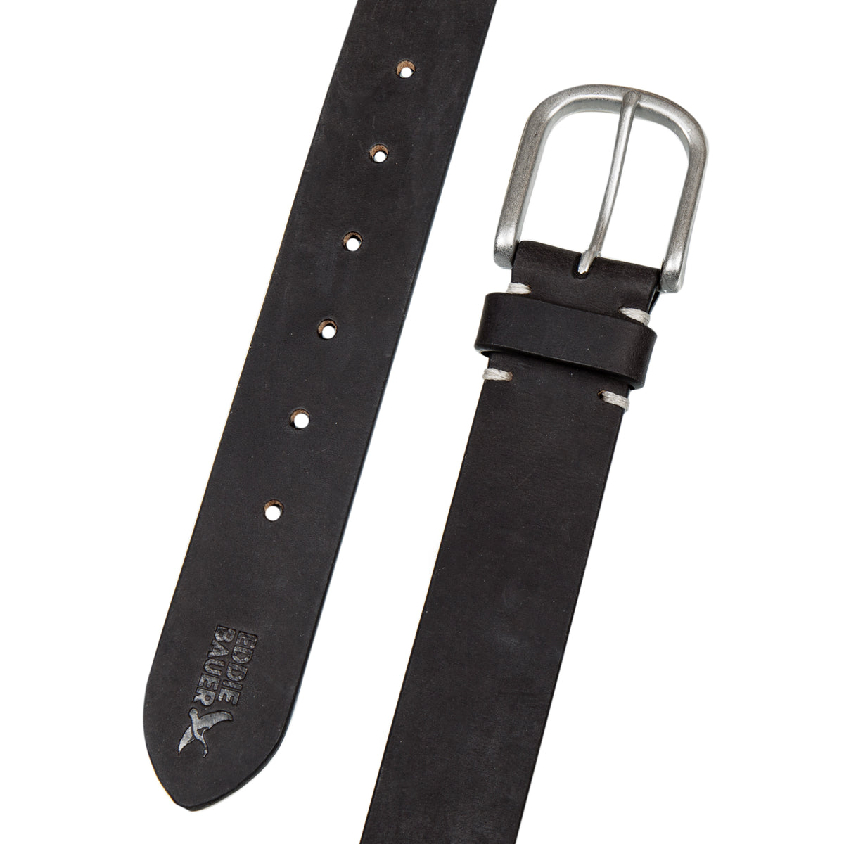 Hand Tacked Leather Jean Belt-Black-4