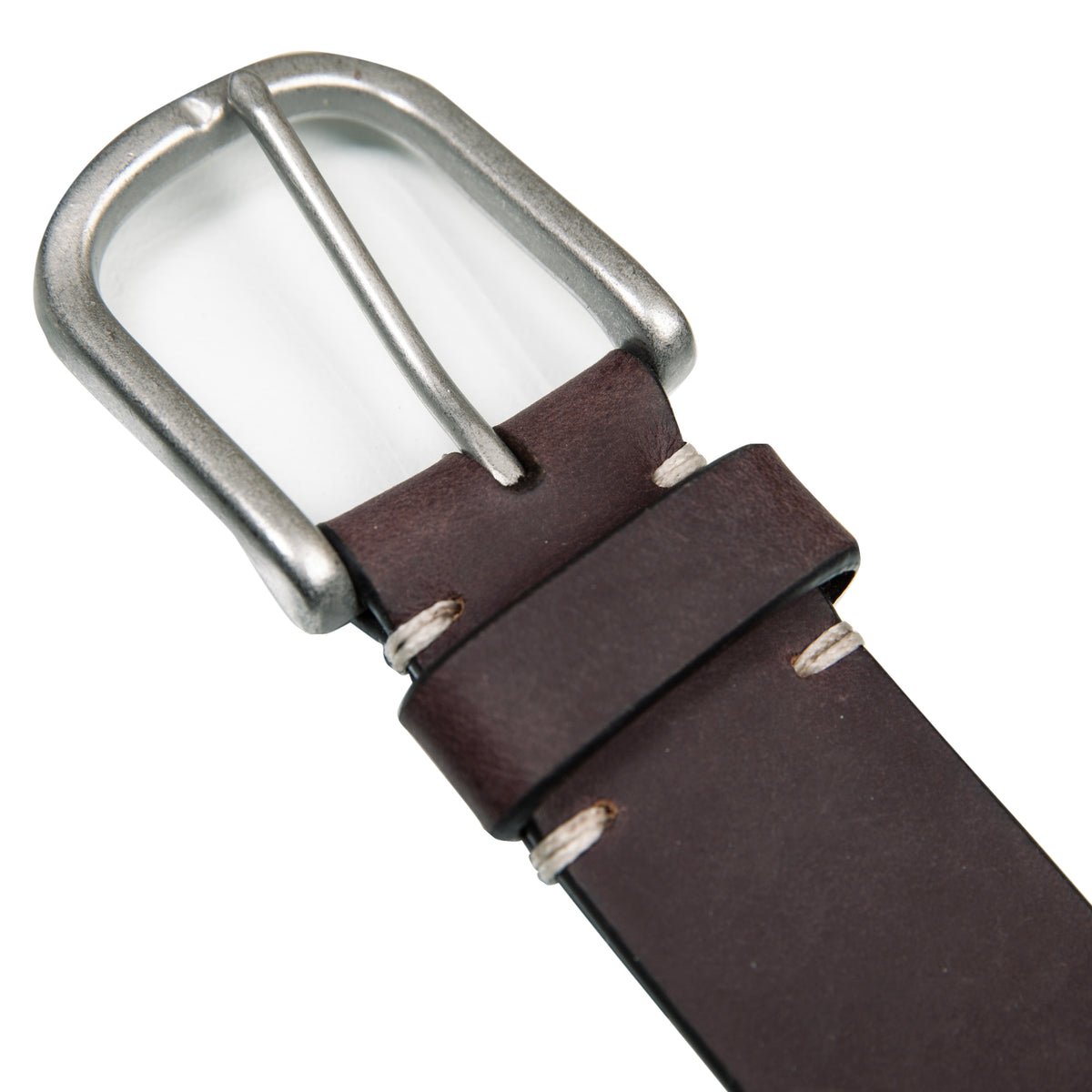 Hand Tacked Leather Jean Belt-Brown-8