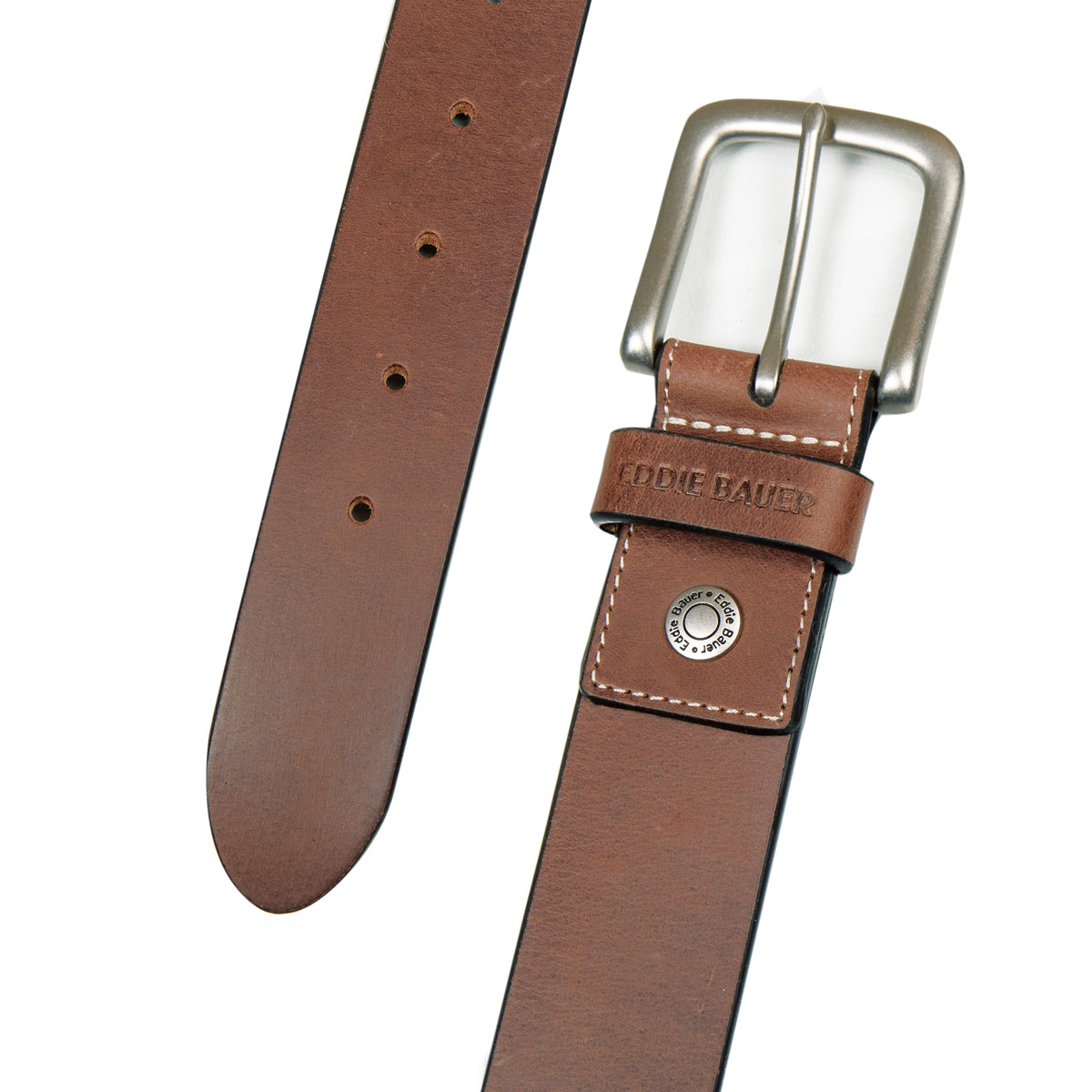 Bridle Leather Belt With Nickel Finish Buckle-TAN-16
