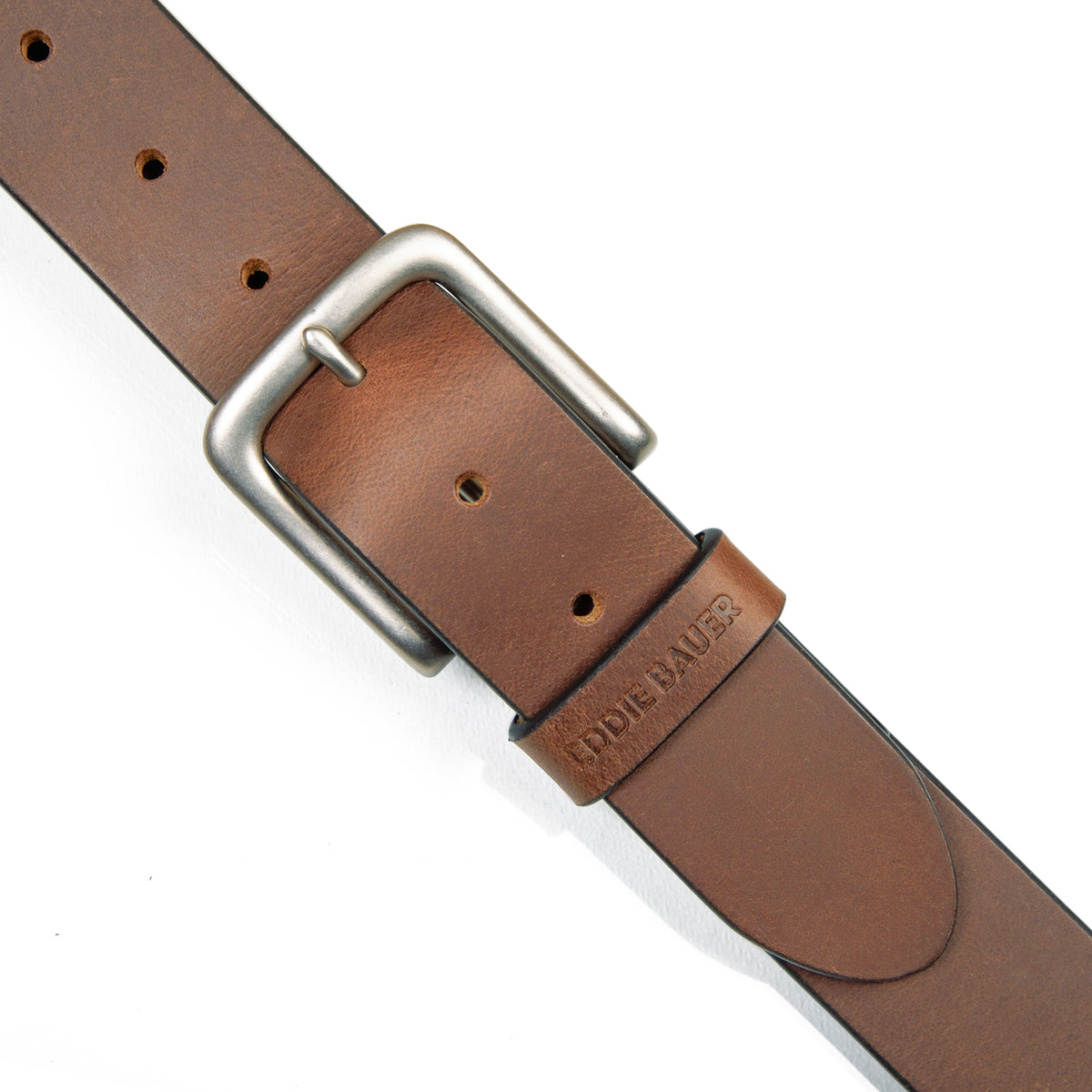 Bridle Leather Belt With Nickel Finish Buckle-TAN-17