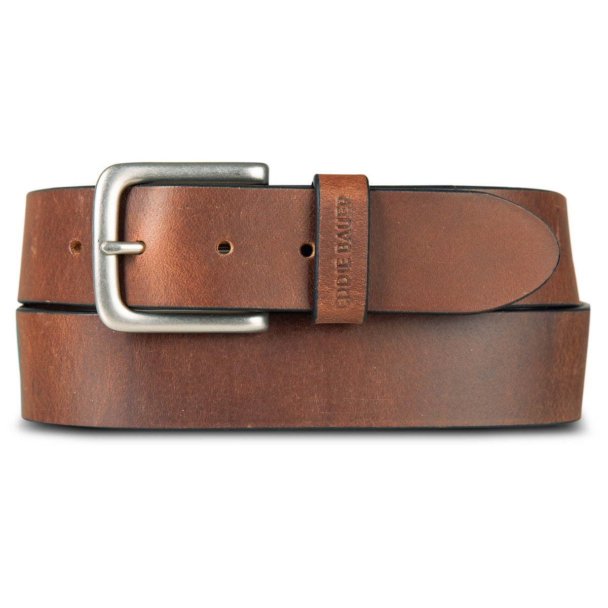 Bridle Leather Belt With Nickel Finish Buckle-TAN-13
