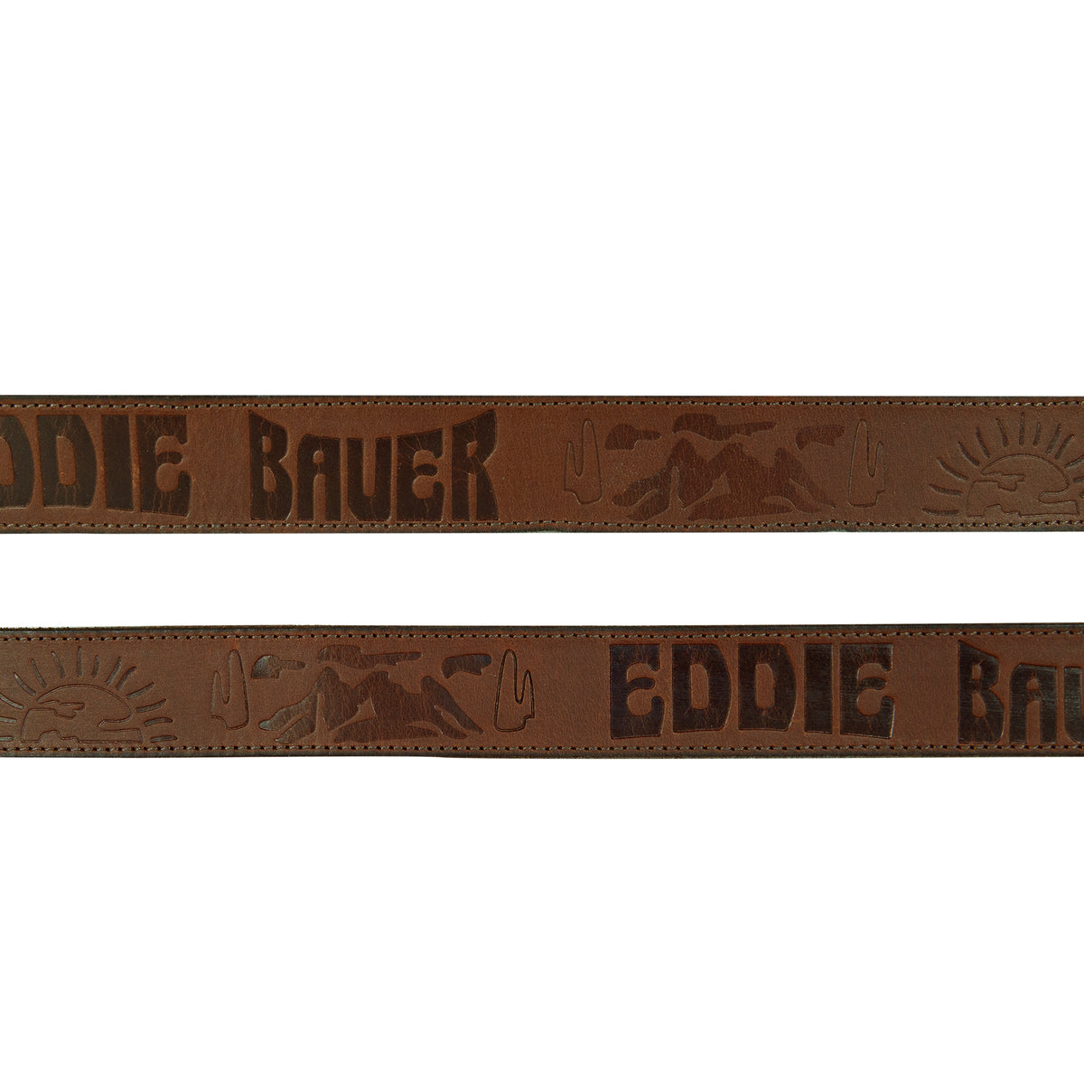 Debossed Eddie Bauer Logo Leather Belt-TAN-2