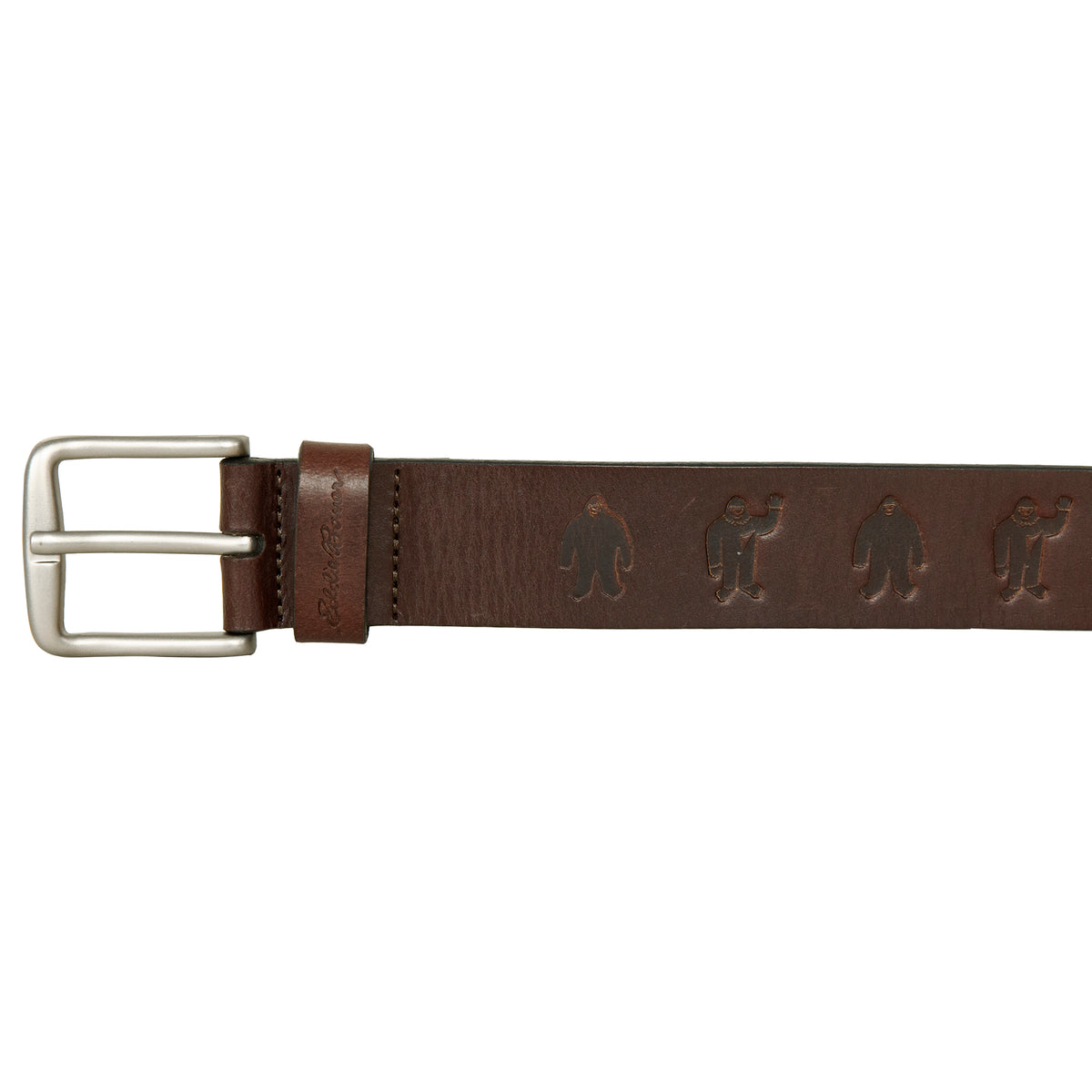 Embossed Sasquatch Harness Leather Belt-Brown-6