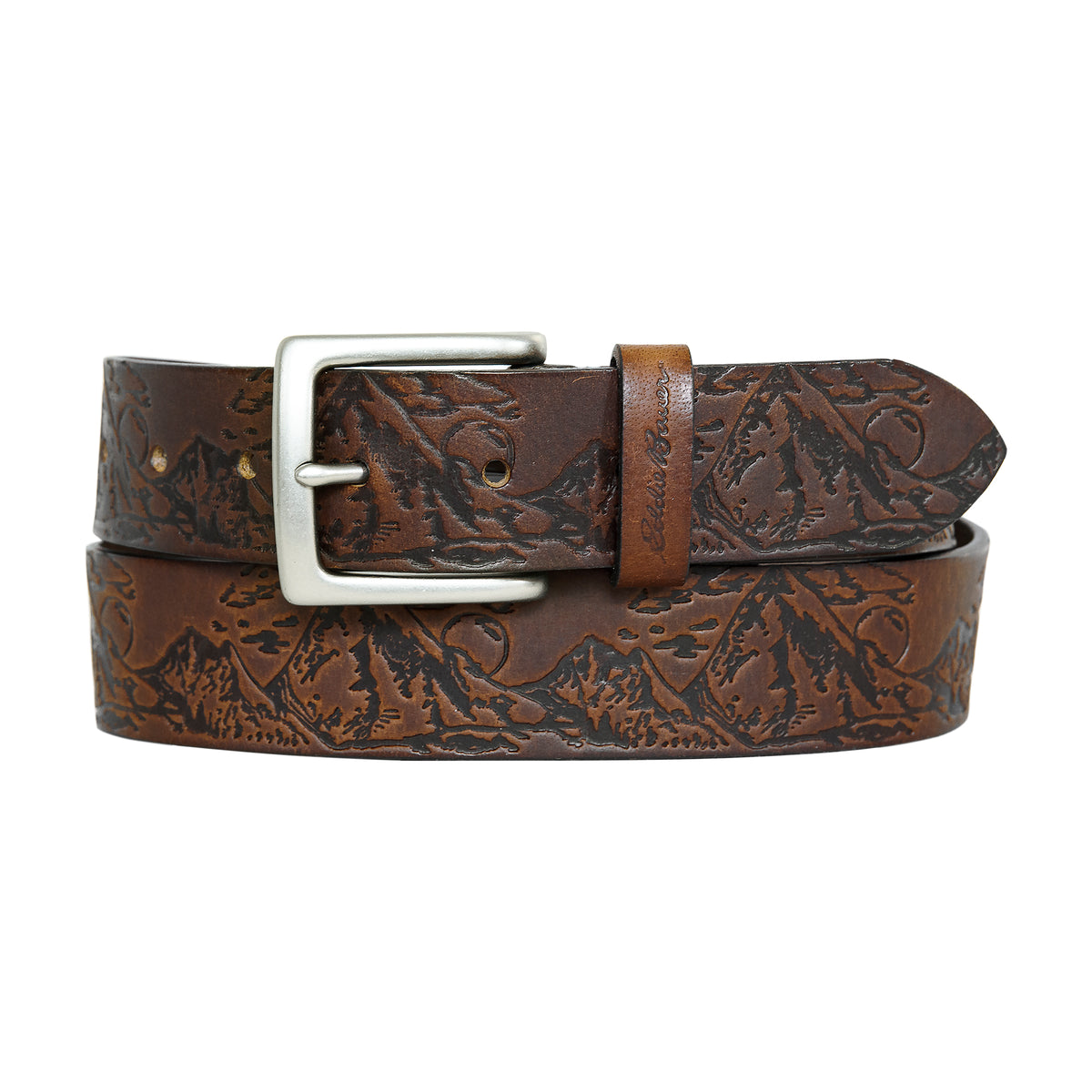 Debossed Live Your Adventure Leather Belt-TAN-6