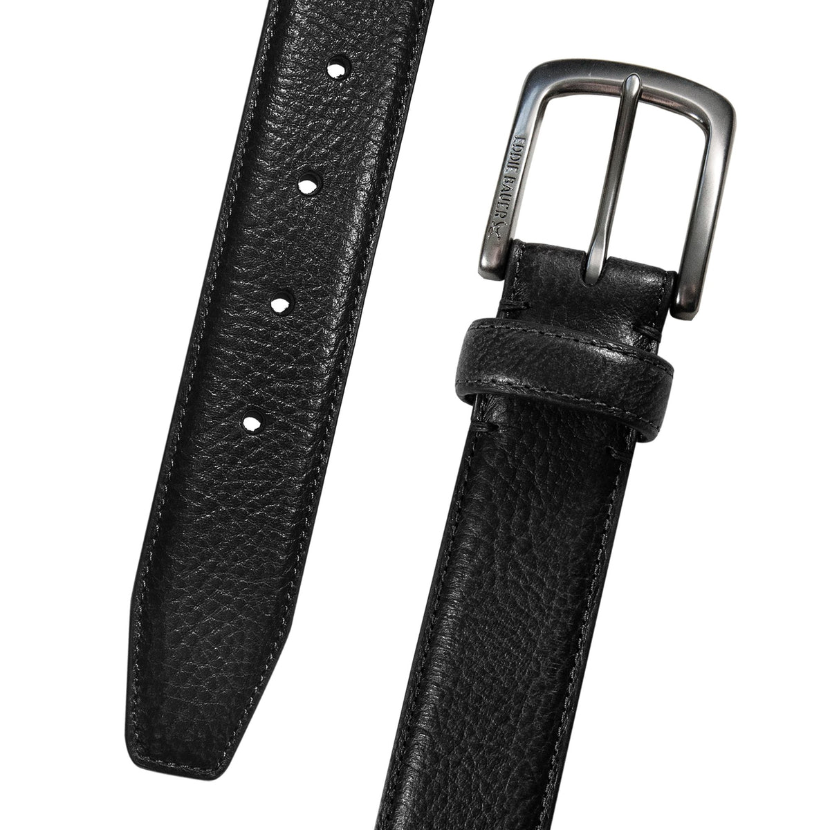 Classic Feather Edge Leather Belt-Black-4